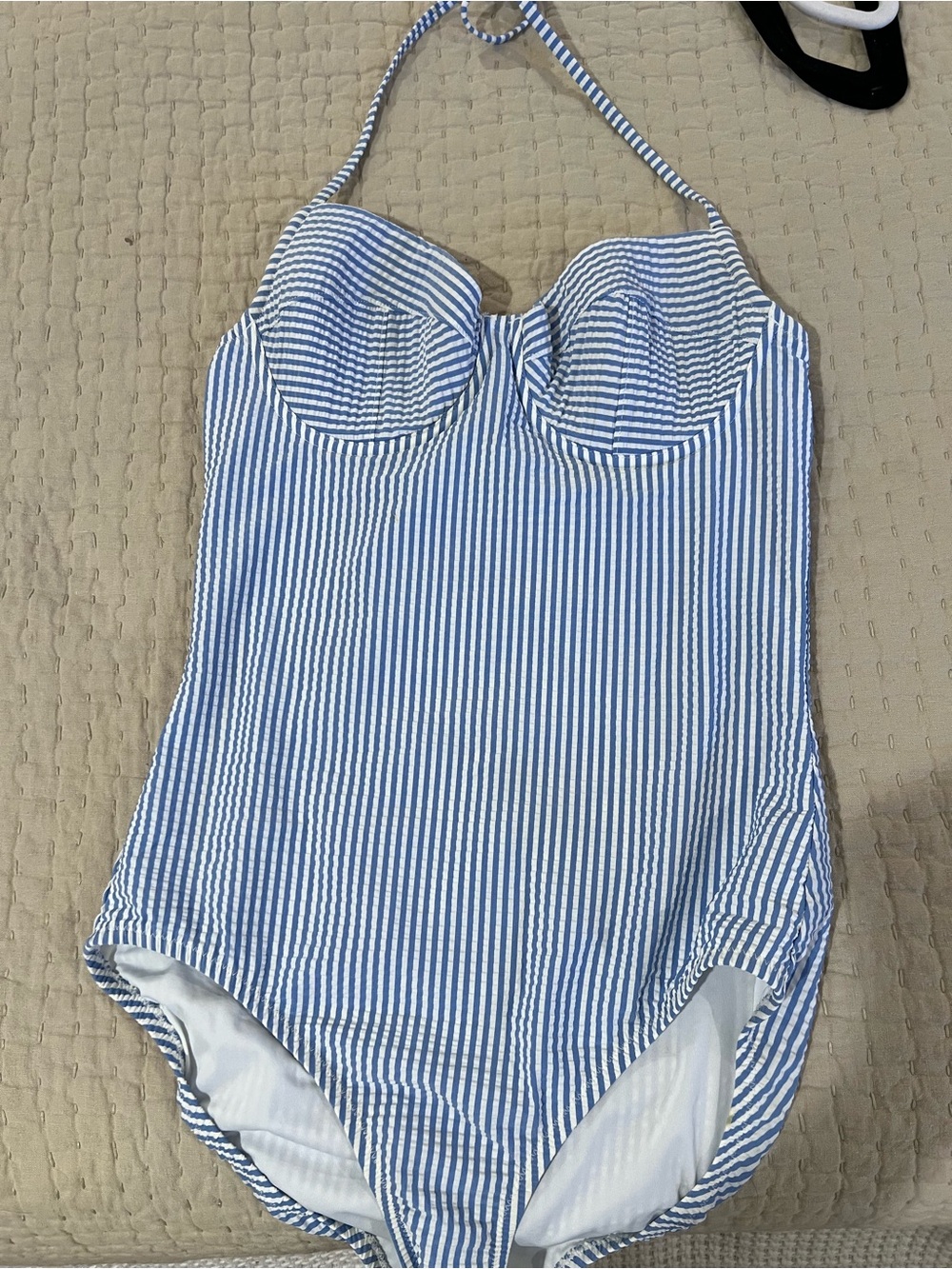 Girls' Blue & White Stripe One-Piece Swimsuit